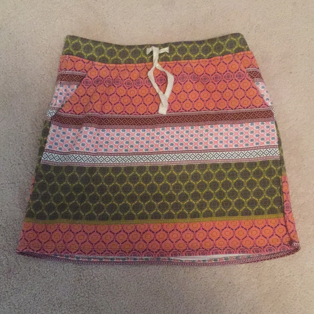 A girls skirt that has very fun patterns.